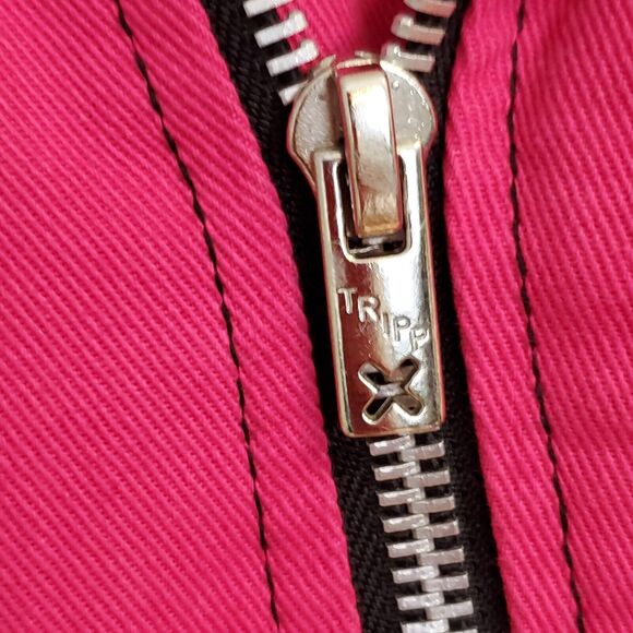 Tripp NYC  pink and black colorblock Moto biker punk Jacket S - Picture 5 of 13